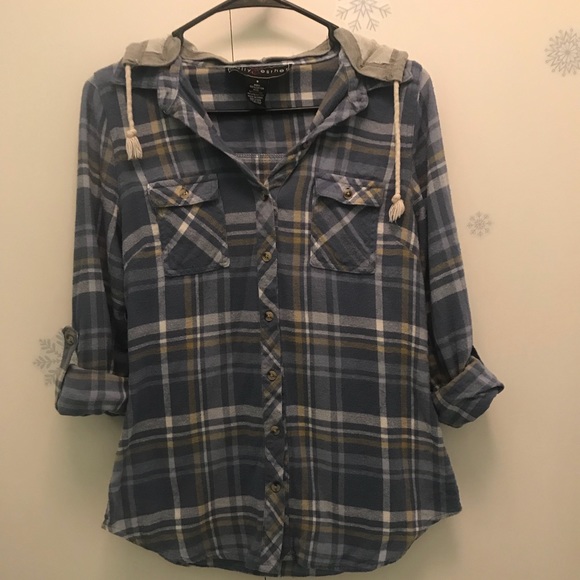 Blue Flannel With A Hood - Picture 3 of 5